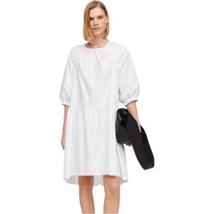 MANGO XS-SM Three-Quarter Sleeve Puffer Dress